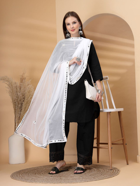 Clora Creation Mirror Work Chiffon Dupatta - Image 6