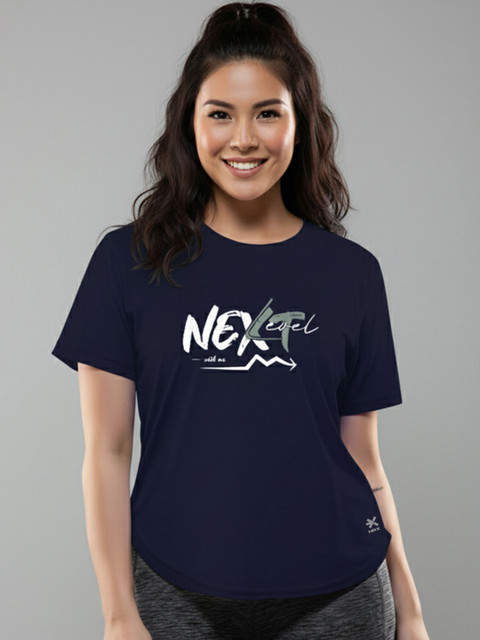 HRX by Hrithik Roshan Women Typography Printed Round Neck T-shirt