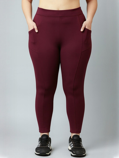 Blinkin Women Plus Size Yoga Training Tights With Side Pockets