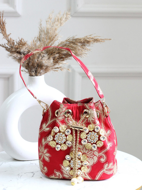 BOXWISH BY BHUMIKA Embroidered Potli Clutch