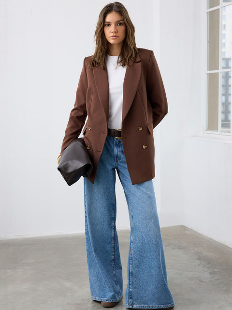 Trendyol Regular Fit Notched Lapel Collar Double Breasted Casual Blazer