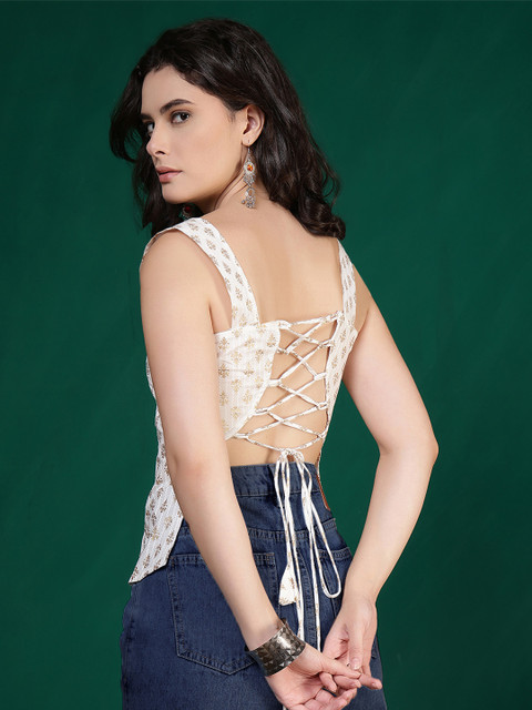 SZN Women Printed Cotton Top