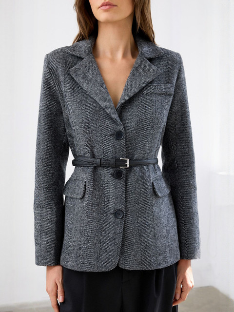 Trendyol Textured Notched Lapel Collar Single Breasted Blazer - Image 2