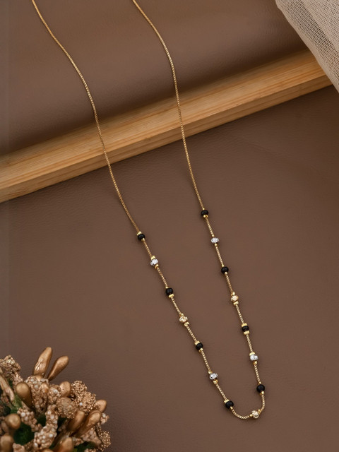 SZN Gold-Plated Cubic Zirconia Beaded Necklace