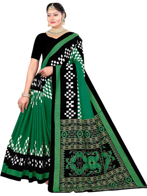 ETHNIC ODISHA HANDLOOM Floral Printed Pure Cotton Sambalpuri Saree