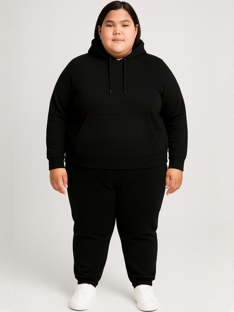 ULLAS Women Plus-Size Hooded Long Sleeves Tracksuit Set