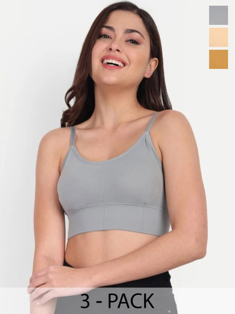 KAMINI Women Pack Of 3 Full Coverage Lightly Padded & Non-Wired Bra