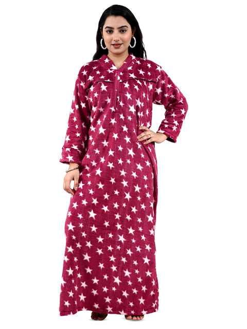MIAVII CREATION Printed Maxi Nightdress