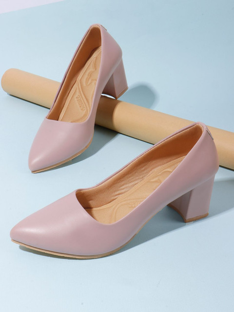 Denill Women Pointed Toe Block Heel Pumps