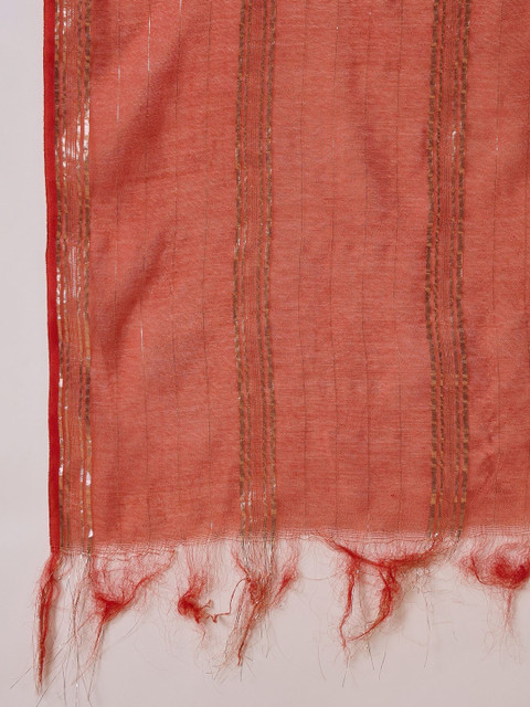 Sangria Embroidered A-Line Kurta with Dupatta - Image 3