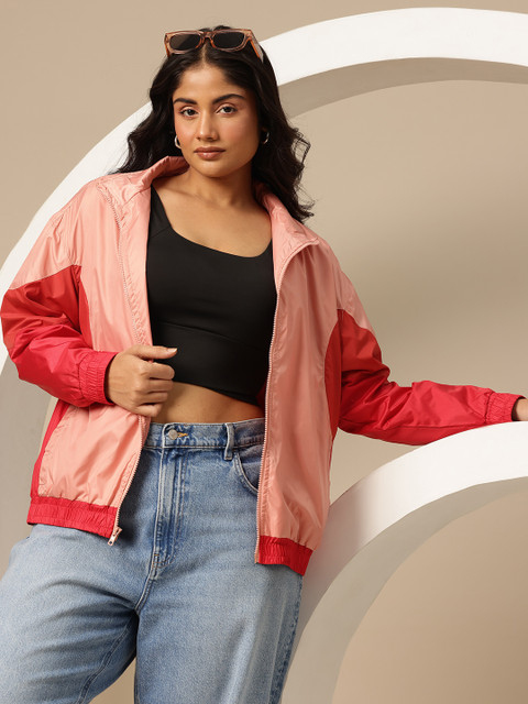Sztori Plus Size Colourblocked Bomber Jacket