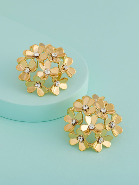 Kushal's Fashion Jewellery Gold-Plated Zircon Studded Classic Studs