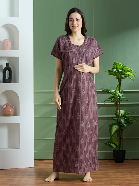 NIGHTSPREE Printed Maxi Nightdress