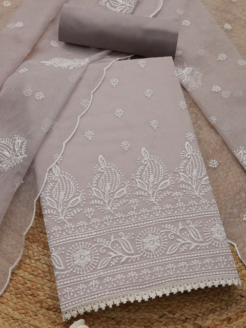 Soch Floral Embroidered Thread Work Unstitched Dress Material