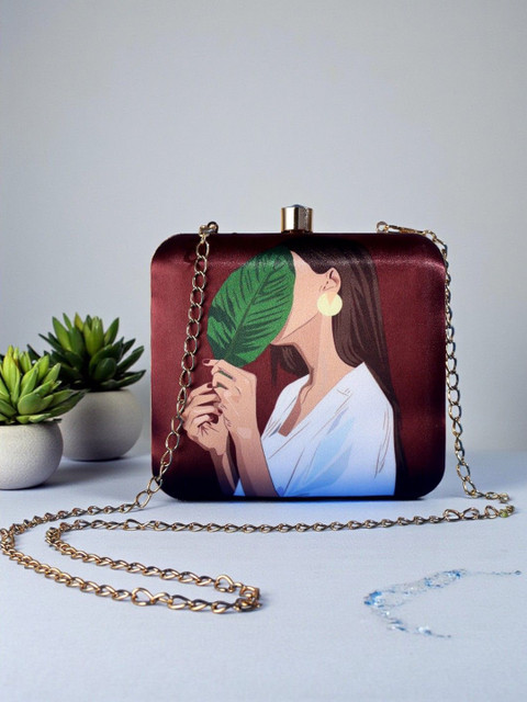 VRPS Handicrafts Printed Box Clutch