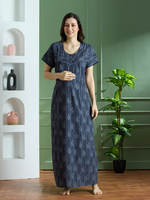 NIGHTSPREE Printed Maxi Nightdress