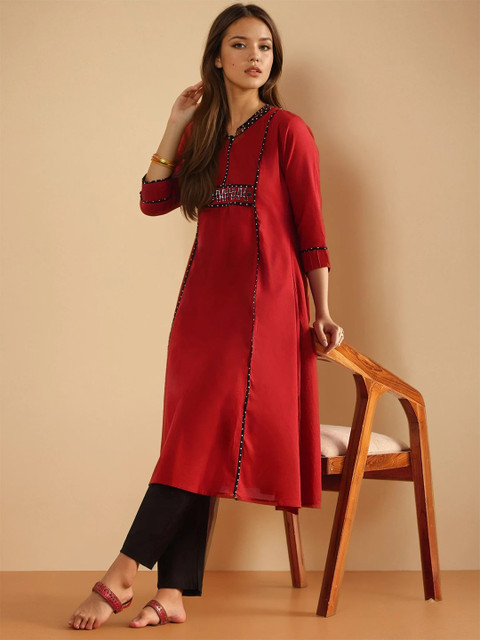 GULMEHAK Women Mirror Work Kurta