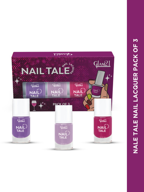 GLAM21 Set of 3 Nail Tale Quick Dry Nail Paint 9ml each-Combo 03