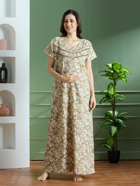 NIGHTSPREE Printed Maxi Nightdress