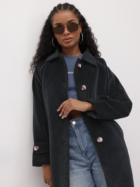 The Roadster Life Co. Velvet Single Breasted Longline Overcoat