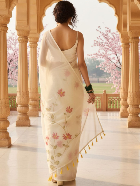 Anouk Rustic Floral Poly Chiffon Saree - Image 2