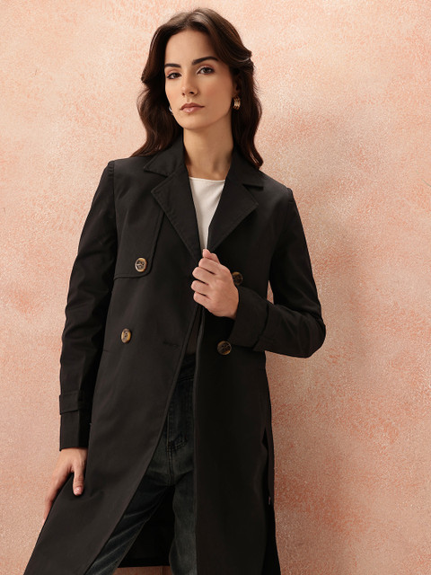 all about you Double Breasted Knee Length Trench Coat