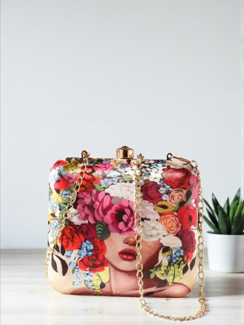 VRPS Handicrafts Printed Box Clutch