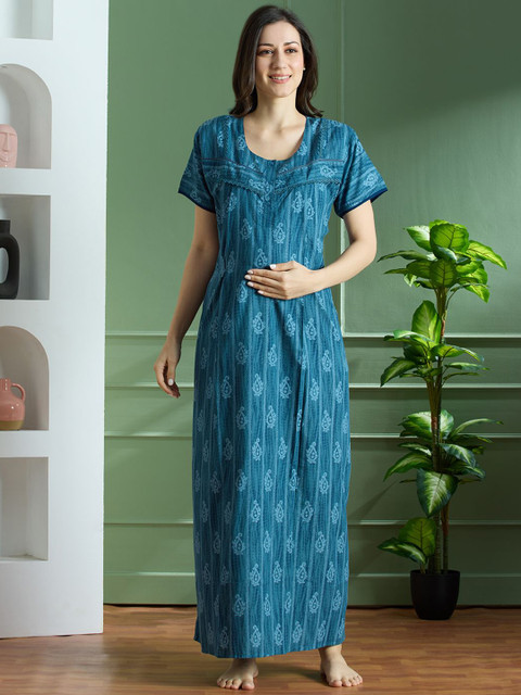 NIGHTSPREE Printed Maxi Nightdress