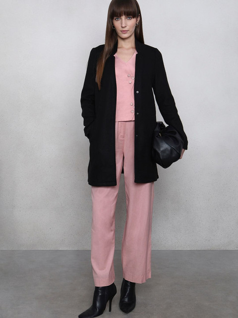 Vero Moda Women Single-Breasted Mandarin Collar Overcoat