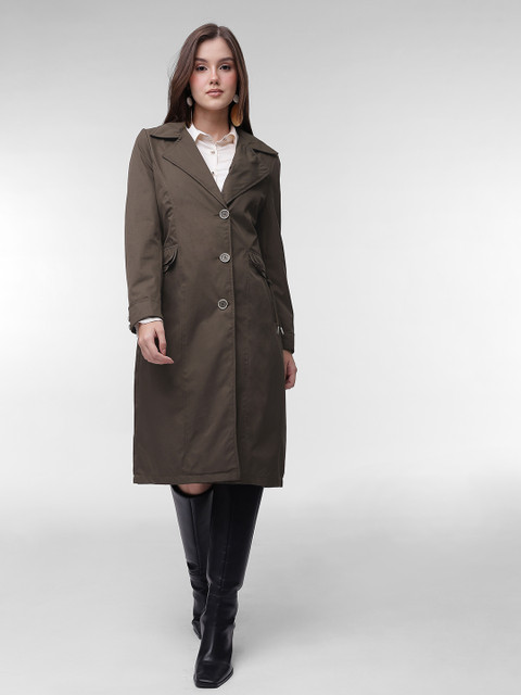 French Connection Single Breasted Knee Length Trench Coat