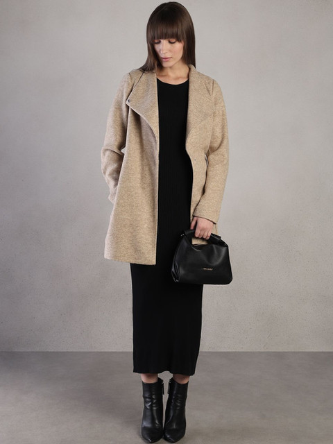 Vero Moda Women Single-Breasted Spread Collar Overcoat