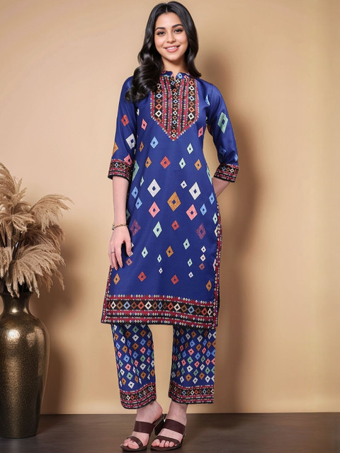 Anouk Women Printed Regular Kurta with Trousers