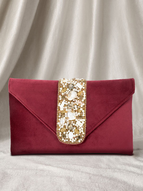 Peora Embellished Shoulder Strap Envelope Clutch