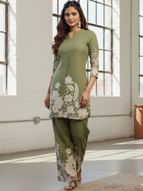 SZN Green Printed Tunic with Trousers Co-Ords - Image 6