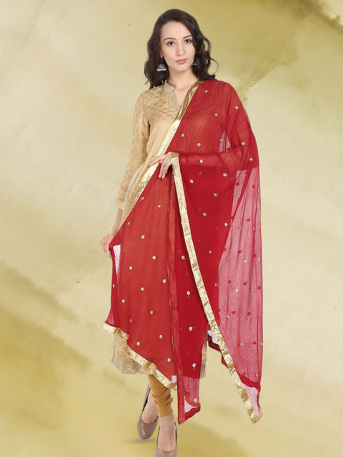 Dupatta Bazaar Ethnic Motifs Embroidered Dupatta with Sequinned