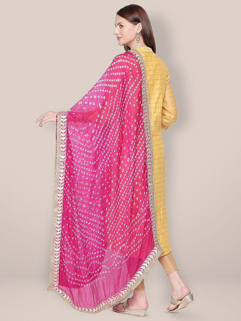 Dupatta Bazaar Printed Bandhani Dupatta with Gotta Patti - Image 4