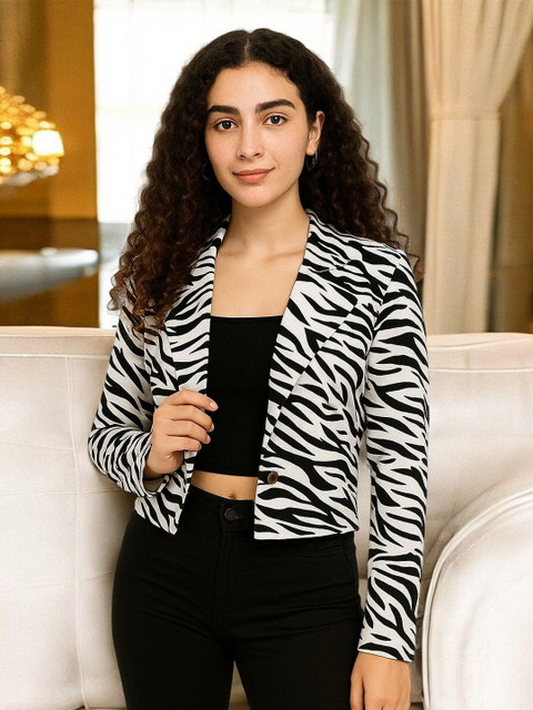 IUGA Women Zebra Printed Crop Shrug