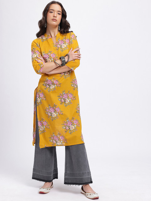Anouk Rustic Pure Cotton Floral Printed Kurta