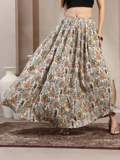 SUNEKH Women Self Designed Flared Maxi Skirts