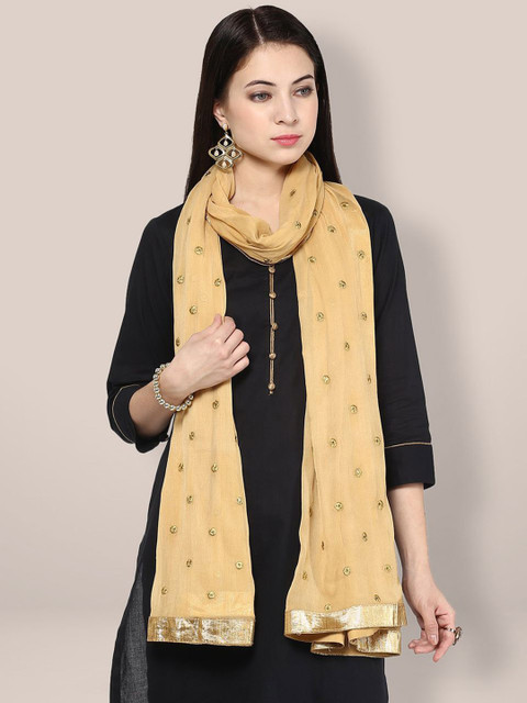 Dupatta Bazaar Ethnic Motifs Embroidered Dupatta with Sequinned