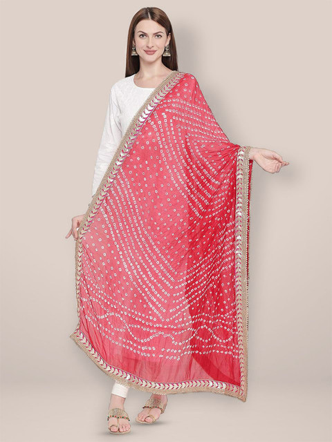 Dupatta Bazaar Printed Bandhani Dupatta with Gotta Patti