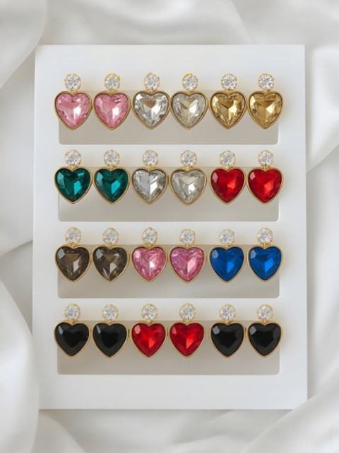 Nui Heart Shaped Studs Earrings