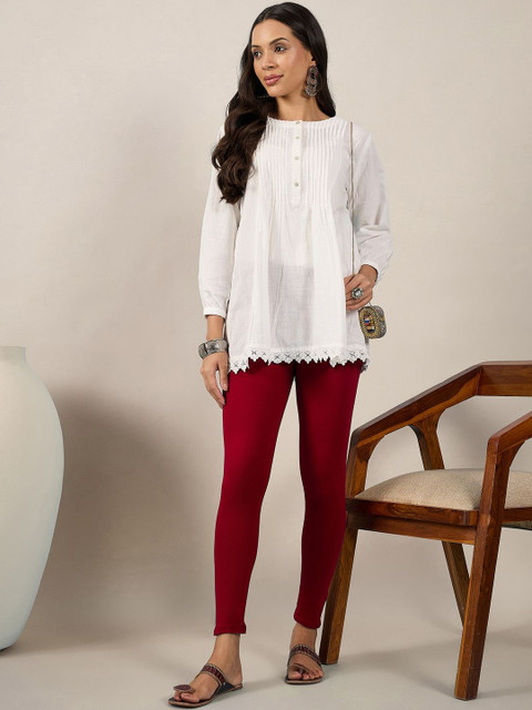 DIMPY GARMENTS Women Mid-Rise Pure Cotton Ankle-Length Leggings - Image 4