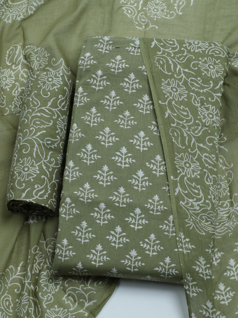 Meena Bazaar Women Ethnic Motifs Printed Pure Cotton Unstitched Dress Material