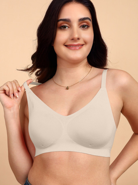 Dressberry Invisi-Fit Cotton Spandex Lightly Padded Seamless Bra