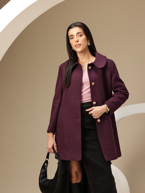 Chemistry Peter Pan Collar Single-Breasted Regular Fit Overcoat