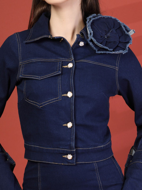 plusS Shirt Collar Pure Cotton Top With Skirt & Coat - Image 7