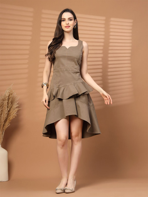 plusS Ruffled Fit & Flare Dress