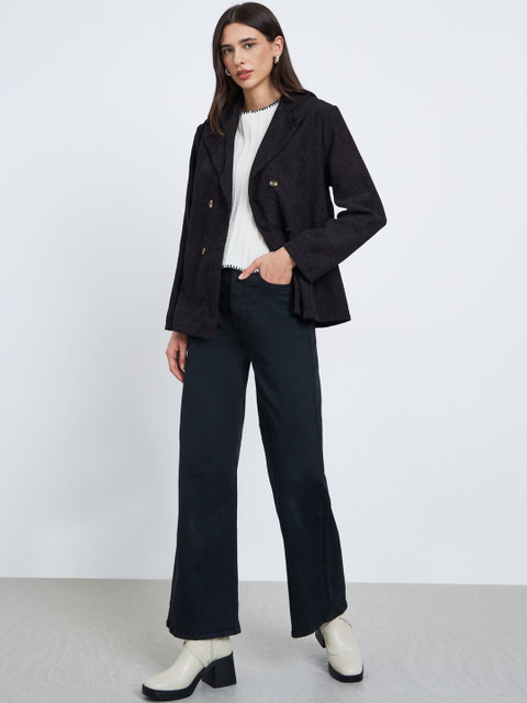 Styli Women Notched Lapel Long Sleeves Double Breasted Blazer