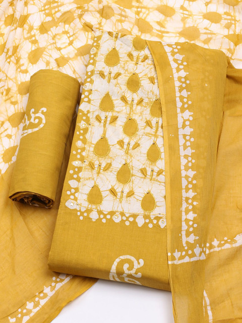 Meena Bazaar Floral Printed Pure Cotton Unstitched Dress Material